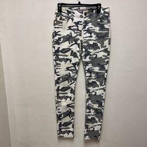 NWT WAM What About Me Jeans Womens Gray White Camo Print 7/8